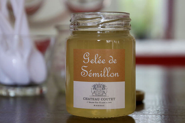 A jar of the Semillon jelly at Château Coutet Barsac