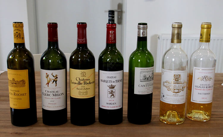 1855 Grand Cru Classé Workshop line-up of wines from vintage 2014