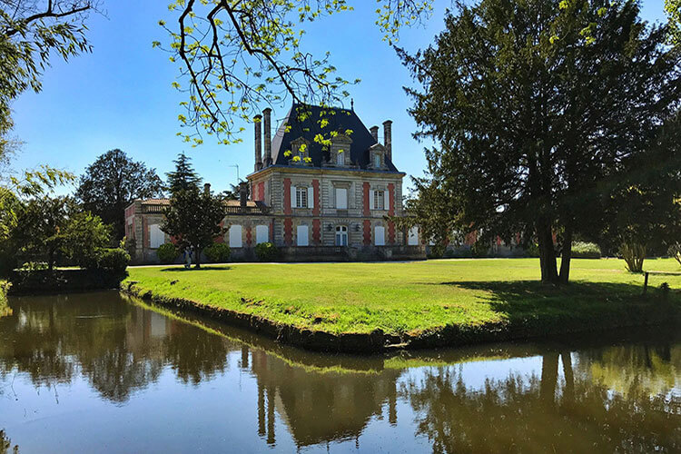 Chateau Saint Ahon is surrounded by a moat