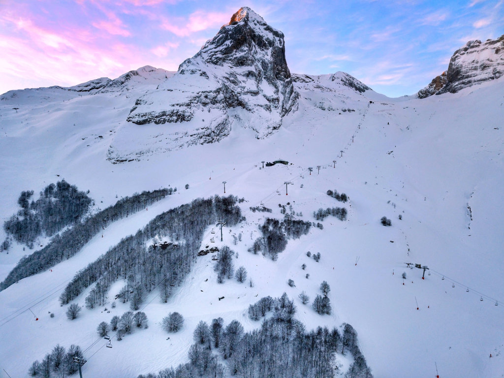 Gourette ski area aerial shot