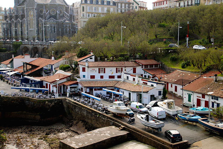 Looking over the Fisherman's Wharf with the smattering of wooden houses