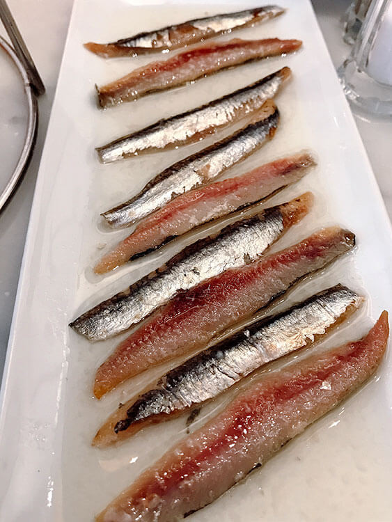 Smoked anchovies at Christera Pintxos in Biarritz