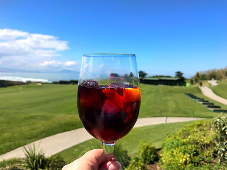 Enjoying a glass of sangria at Golf Ilbarritz