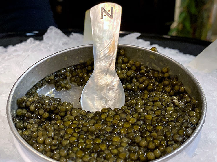 The lighter colored Caviar Osciètre at Caviar de Neuvic - Comptoir Bordeaux