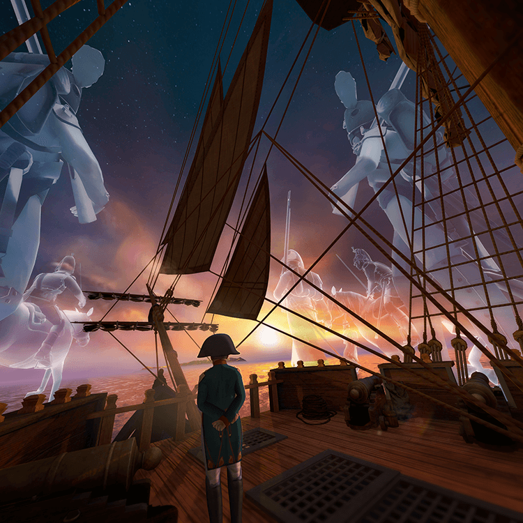 Napoleon on his final journey to Sainte-Hélène in the virtual reality experience Napoléon, l’Épopée Immersive